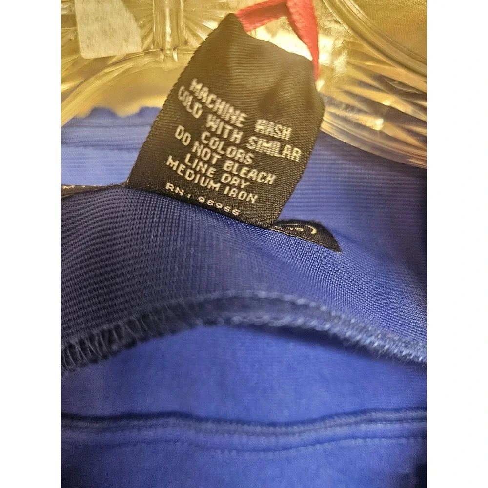 Midnight Velvet Womens Royal Blue Ruffle Trim Zip Front Jacket Size 16 NWT